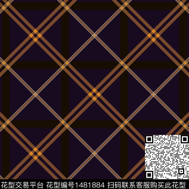 几何格子大牌风传统印花华亿平台下载（图片编号: 1481884） - 瓦栏（Walan）