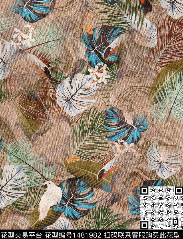 民族风花卉大牌风数码印花华亿平台下载（图片编号: 1481982） - 瓦栏（Walan）