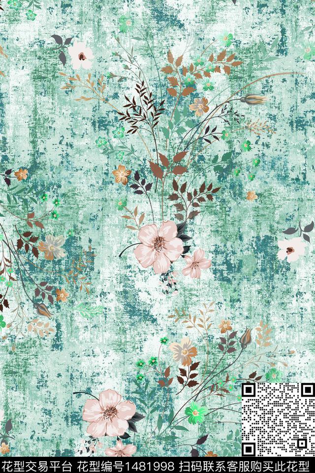 大牌风年轻女性抽象数码印花华亿平台下载（图片编号: 1481998） - 瓦栏（Walan）