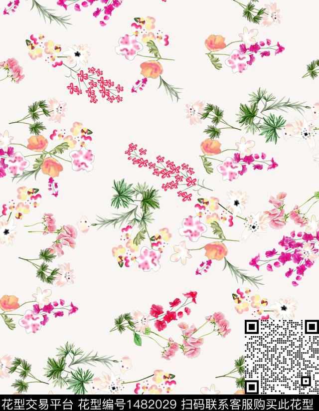女装花卉小碎花数码印花华亿平台下载（图片编号: 1482029） - 瓦栏（Walan）