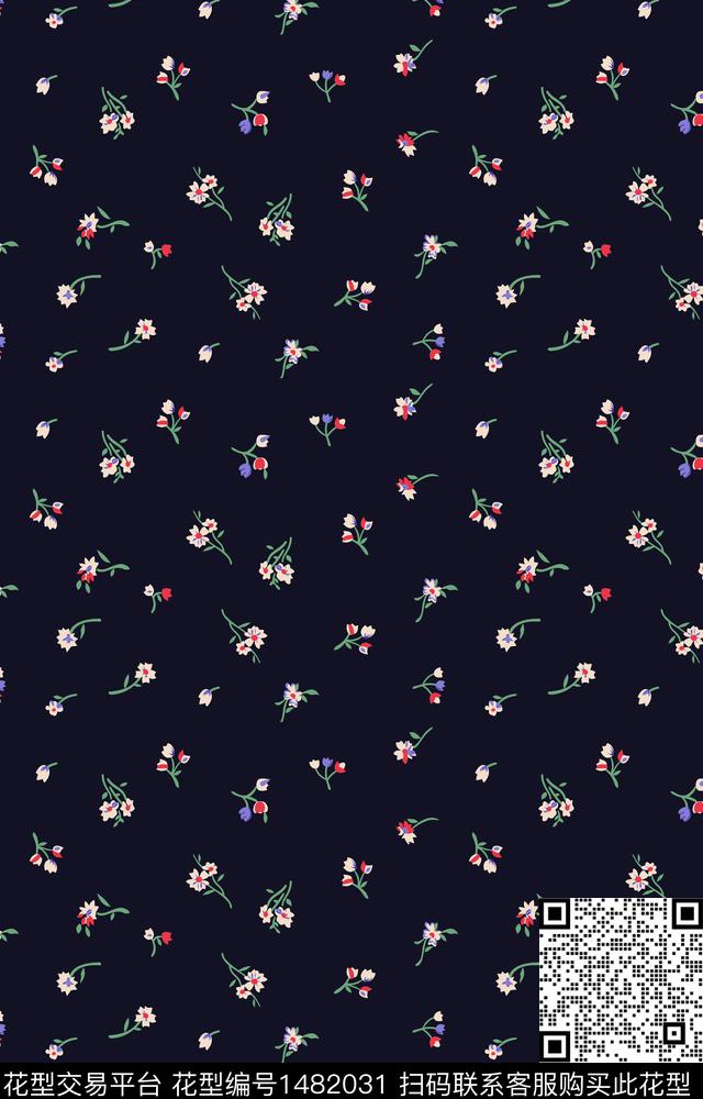 女装花卉小碎花数码印花华亿平台下载（图片编号: 1482031） - 瓦栏（Walan）