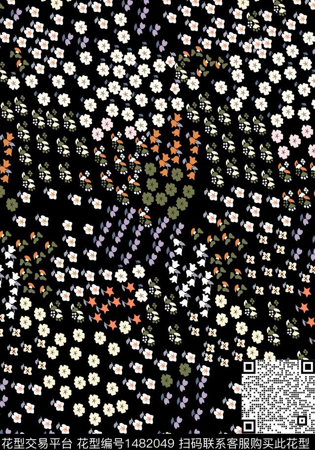 几何女装小碎花数码印花华亿平台下载（图片编号: 1482049） - 瓦栏（Walan）