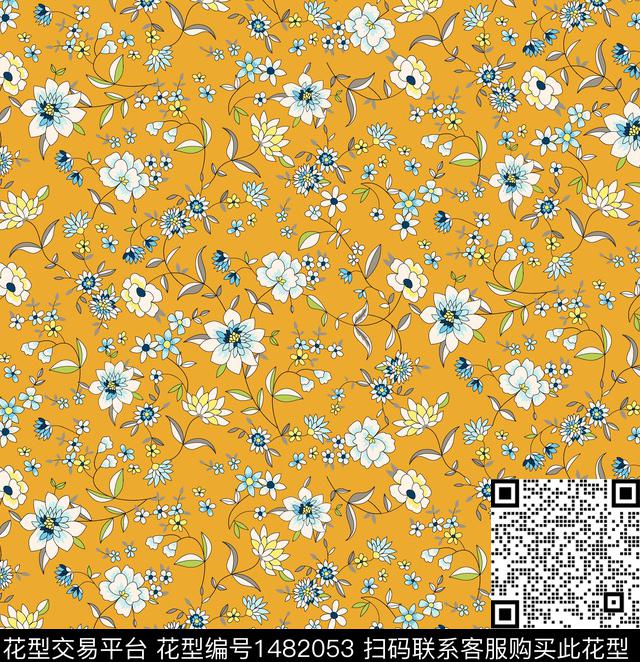 女装花卉小碎花数码印花华亿平台下载（图片编号: 1482053） - 瓦栏（Walan）