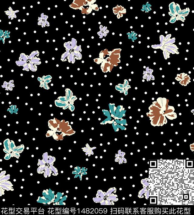 几何女装花卉数码印花华亿平台下载（图片编号: 1482059） - 瓦栏（Walan）