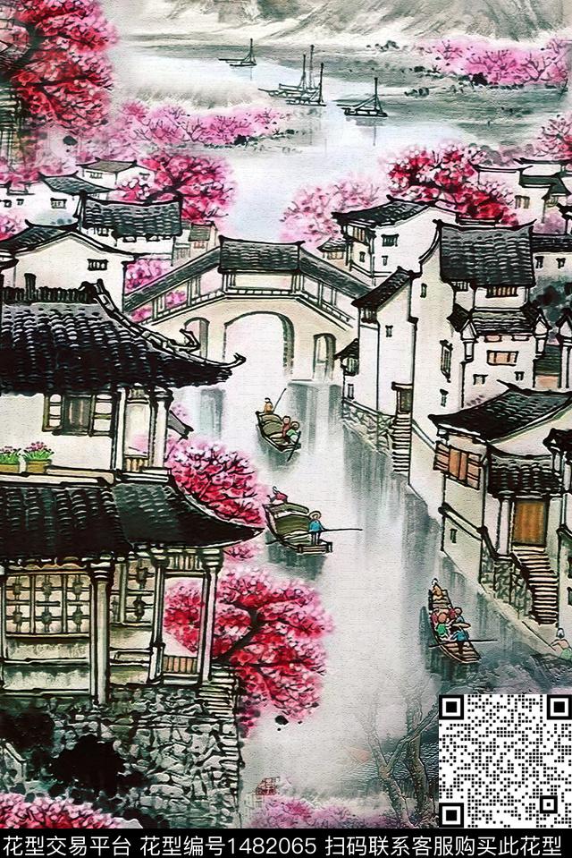 女装国画中国风数码印花华亿平台下载（图片编号: 1482065） - 瓦栏（Walan）