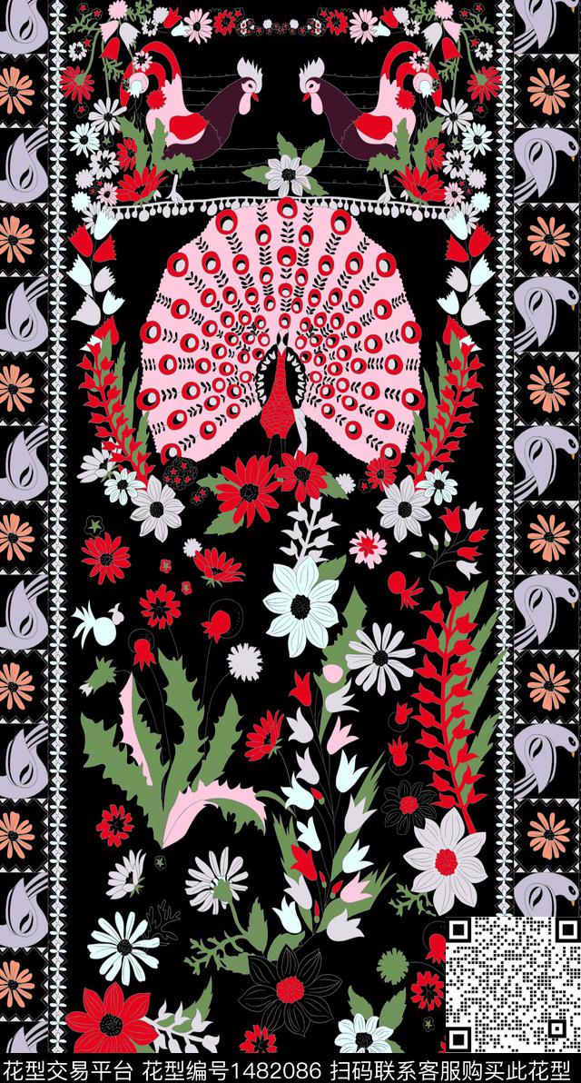 定位花时尚民族风数码印花华亿平台下载（图片编号: 1482086） - 瓦栏（Walan）
