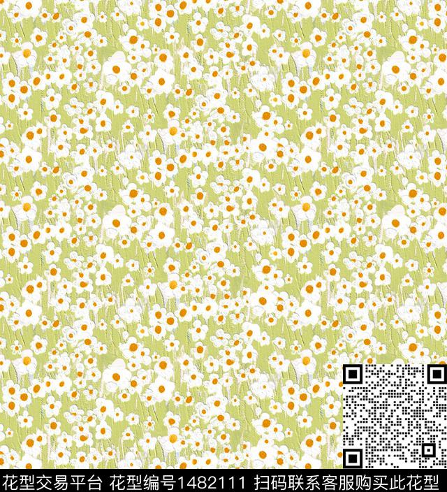 年轻女性小碎花水彩花卉数码印花华亿平台下载（图片编号: 1482111） - 瓦栏（Walan）