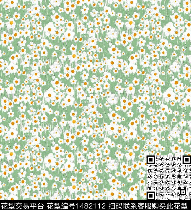 年轻女性小碎花水彩花卉数码印花华亿平台下载（图片编号: 1482112） - 瓦栏（Walan）