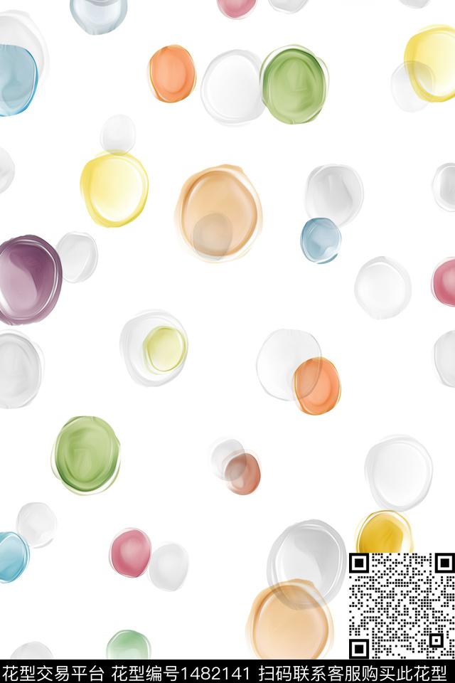 小清新真丝圆形数码印花华亿平台下载（图片编号: 1482141） - 瓦栏（Walan）