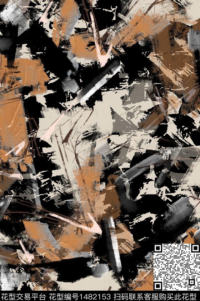 文字男装抽象数码印花华亿平台下载（图片编号: 1482153） - 瓦栏（Walan）