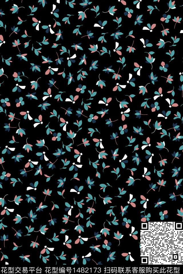 花卉植物小碎花传统印花华亿平台下载（图片编号: 1482173） - 瓦栏（Walan）
