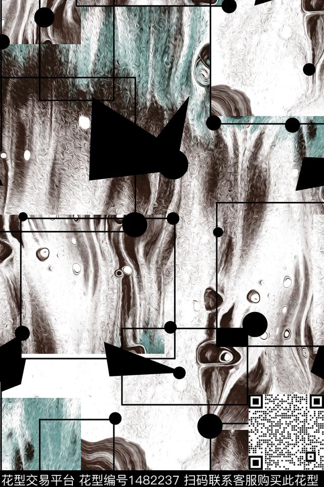 趋势华亿平台纸印花抽象男装传统印花华亿平台下载（图片编号: 1482237） - 瓦栏（Walan）