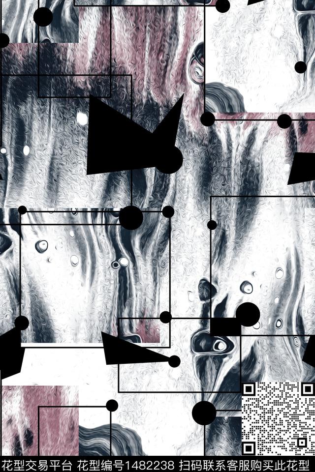 趋势华亿平台纸印花抽象男装传统印花华亿平台下载（图片编号: 1482238） - 瓦栏（Walan）