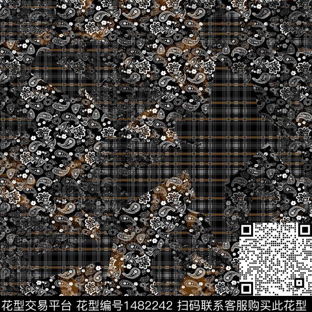 趋势华亿平台纸印花抽象男装传统印花华亿平台下载（图片编号: 1482242） - 瓦栏（Walan）