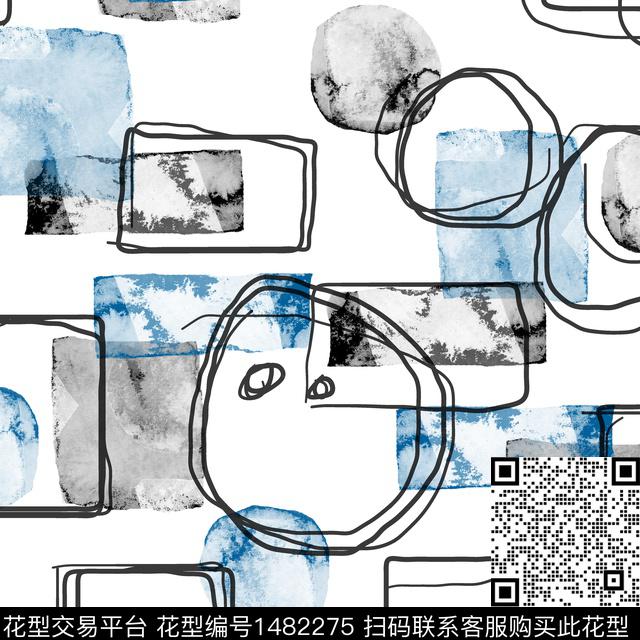 几何趋势华亿平台纸印花传统印花华亿平台下载（图片编号: 1482275） - 瓦栏（Walan）