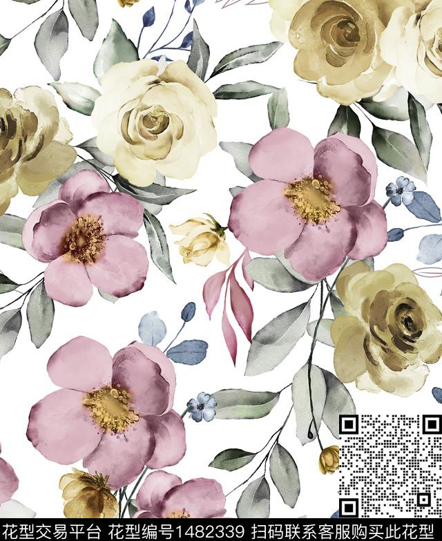 民族花卉民族风花卉传统印花华亿平台下载（图片编号: 1482339） - 瓦栏（Walan）