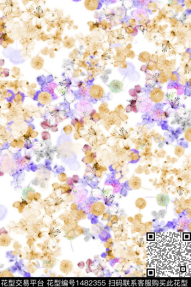 绿植树叶水彩年轻女性数码印花华亿平台下载（图片编号: 1482355） - 瓦栏（Walan）