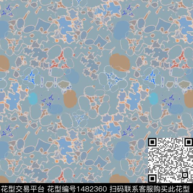 大牌风抽象手绘数码印花华亿平台下载（图片编号: 1482360） - 瓦栏（Walan）