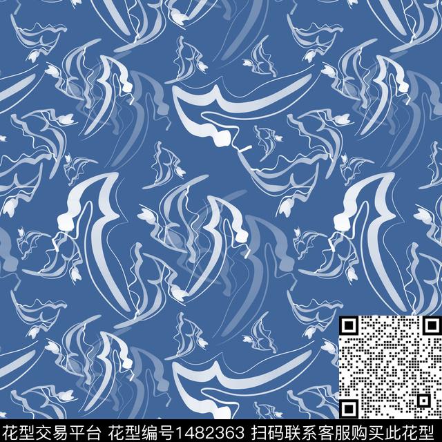 大牌风抽象手绘数码印花华亿平台下载（图片编号: 1482363） - 瓦栏（Walan）