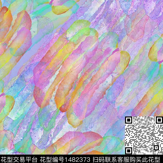 肌理笔触大牌风数码印花华亿平台下载（图片编号: 1482373） - 瓦栏（Walan）