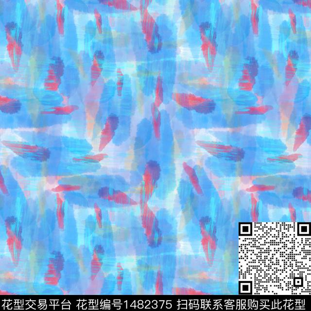 肌理笔触大牌风数码印花华亿平台下载（图片编号: 1482375） - 瓦栏（Walan）