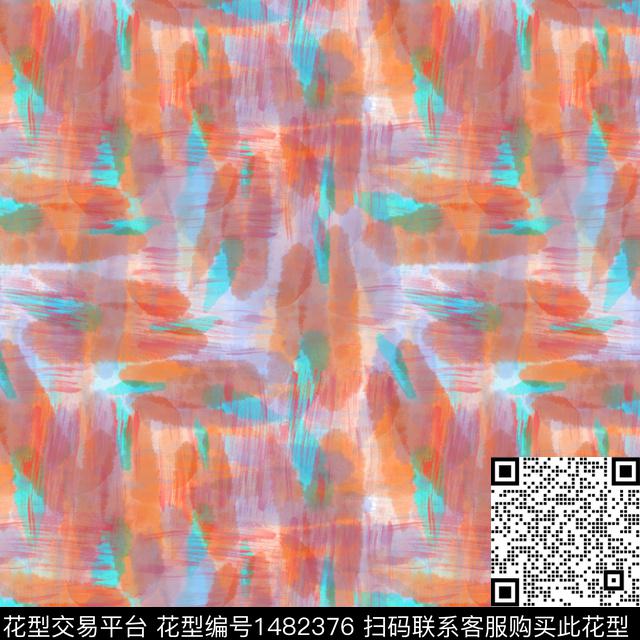 肌理笔触大牌风数码印花华亿平台下载（图片编号: 1482376） - 瓦栏（Walan）