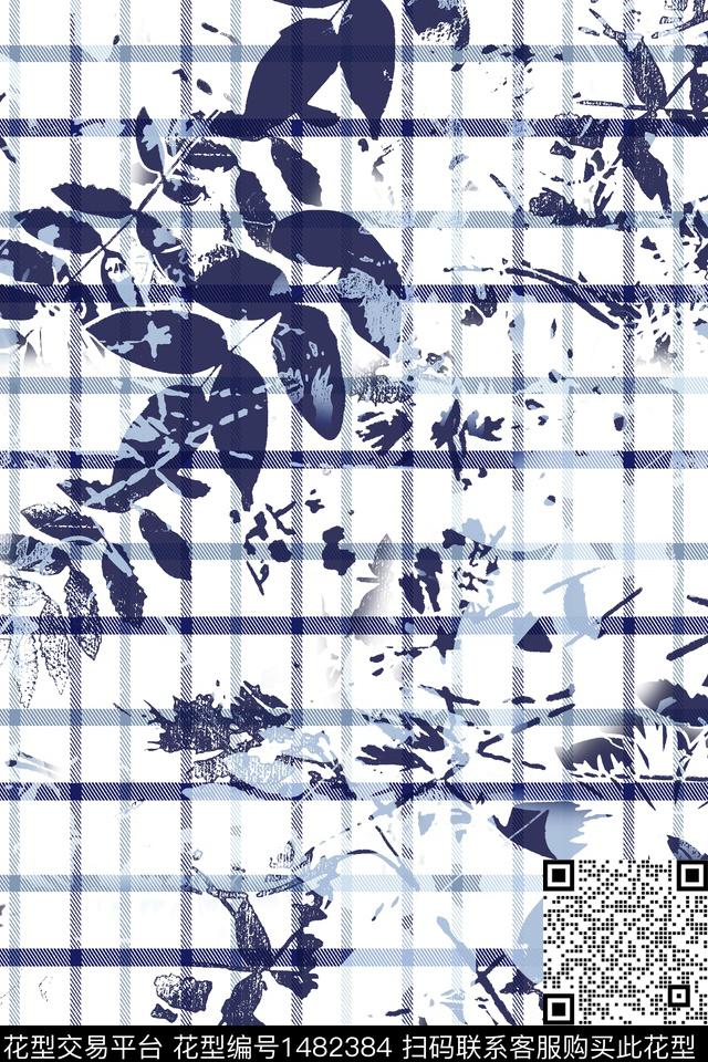 几何男装绿植树叶数码印花华亿平台下载（图片编号: 1482384） - 瓦栏（Walan）