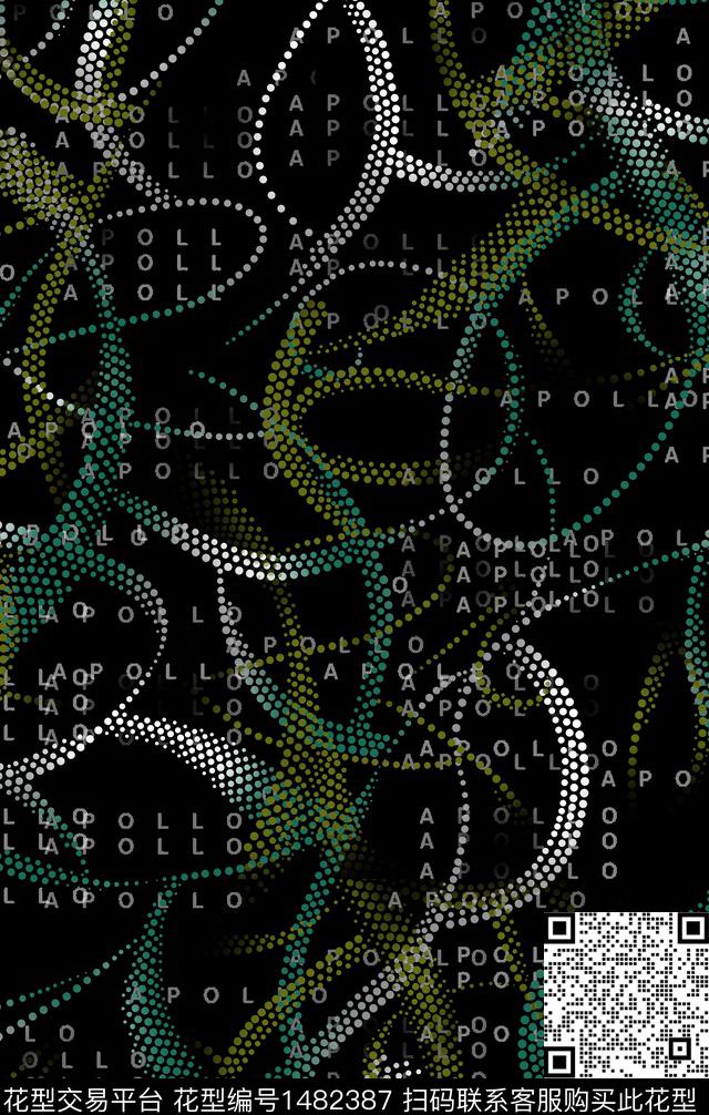 几何文字男装数码印花华亿平台下载（图片编号: 1482387） - 瓦栏（Walan）