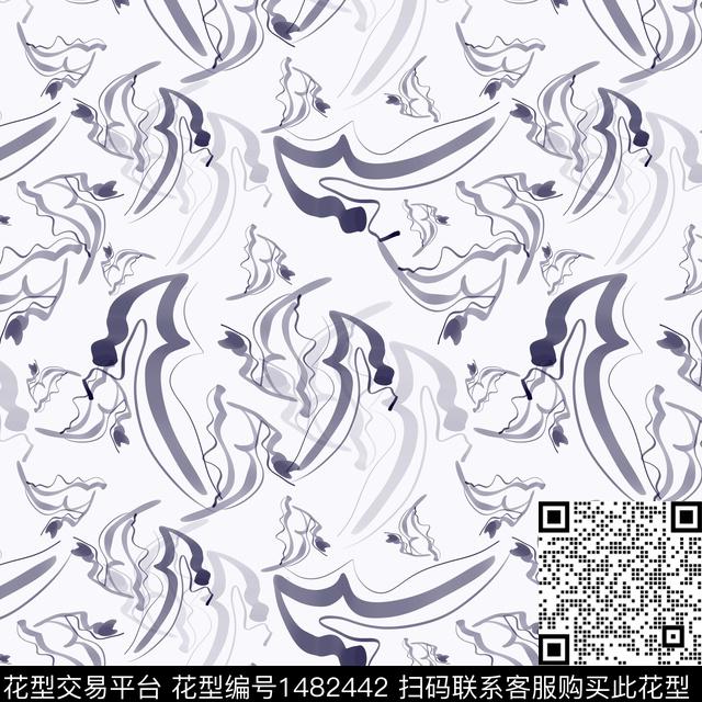 大牌风抽象手绘数码印花华亿平台下载（图片编号: 1482442） - 瓦栏（Walan）