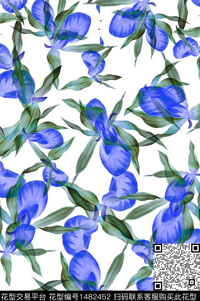 绿植树叶花卉大牌风数码印花华亿平台下载（图片编号: 1482452） - 瓦栏（Walan）