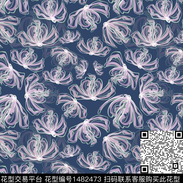 花卉手绘小碎花数码印花华亿平台下载（图片编号: 1482473） - 瓦栏（Walan）