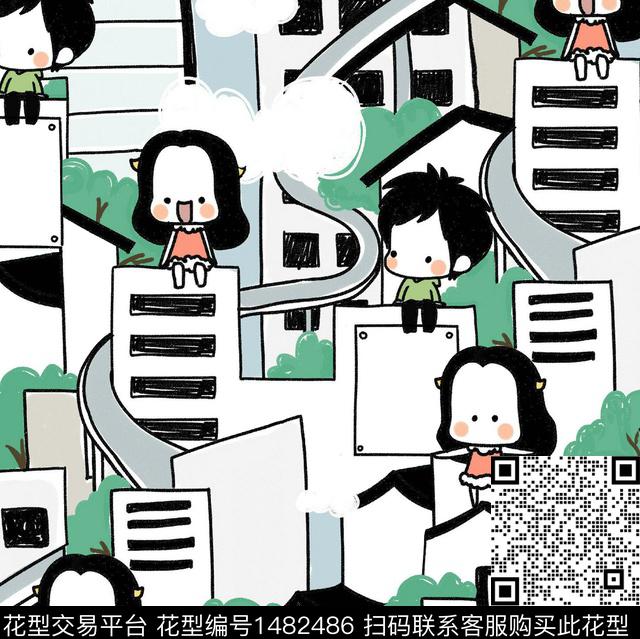 趣味卡通审传统印花华亿平台下载（图片编号: 1482486） - 瓦栏（Walan）