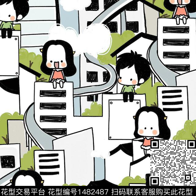 迷彩趣味卡通传统印花华亿平台下载（图片编号: 1482487） - 瓦栏（Walan）