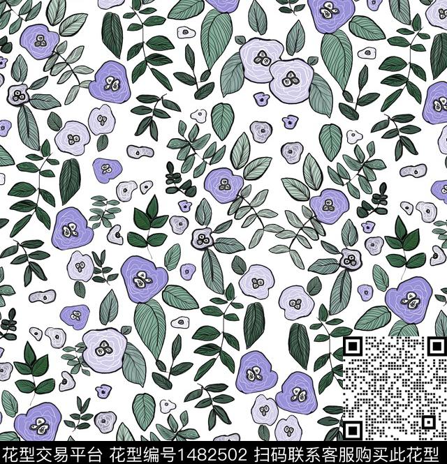 彩底花卉豹纹年轻女性数码印花华亿平台下载（图片编号: 1482502） - 瓦栏（Walan）