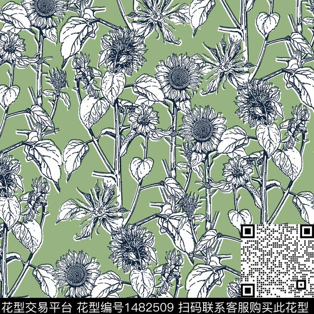 彩底花卉豹纹年轻女性数码印花华亿平台下载（图片编号: 1482509） - 瓦栏（Walan）