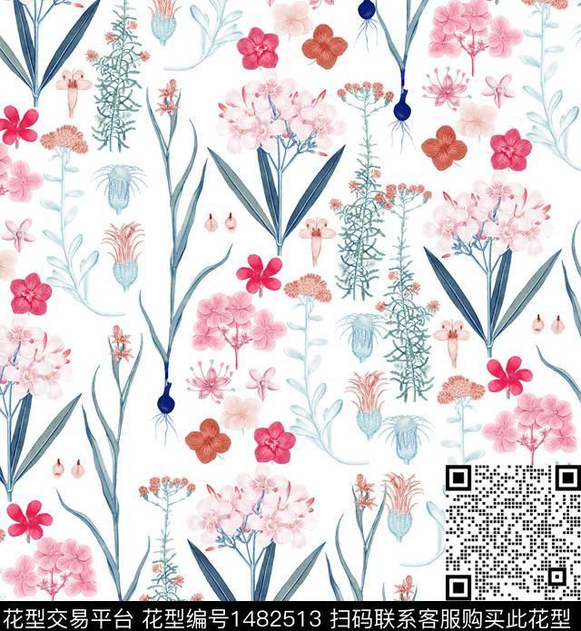 彩底花卉豹纹年轻女性数码印花华亿平台下载（图片编号: 1482513） - 瓦栏（Walan）