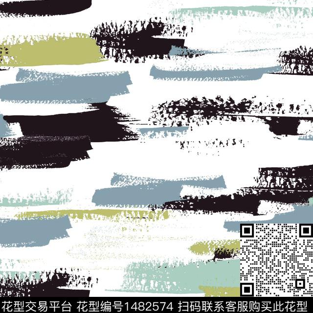 肌理笔触女装数码印花华亿平台下载（图片编号: 1482574） - 瓦栏（Walan）