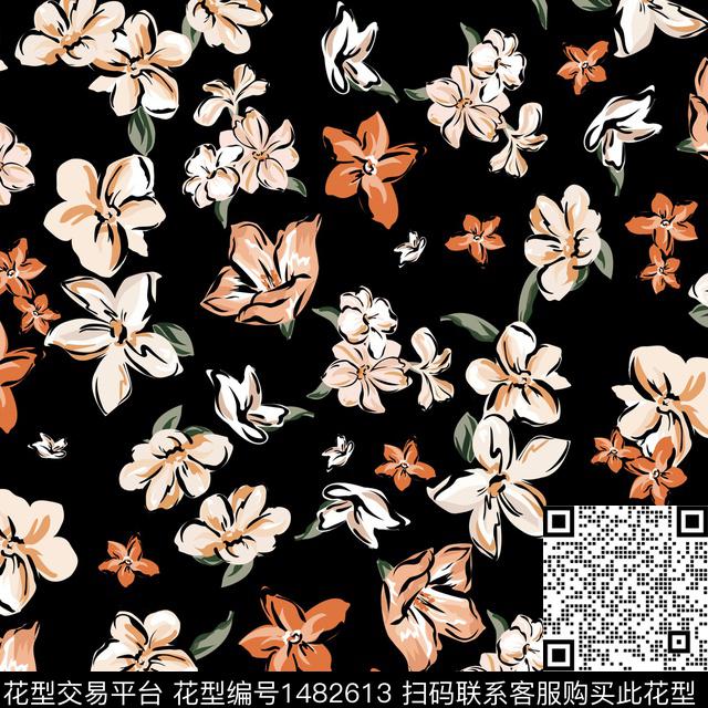 花卉满版散花小碎花数码印花华亿平台下载（图片编号: 1482613） - 瓦栏（Walan）
