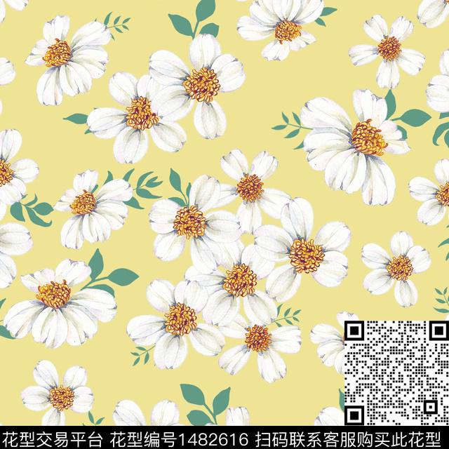 花卉满版散花小碎花数码印花华亿平台下载（图片编号: 1482616） - 瓦栏（Walan）