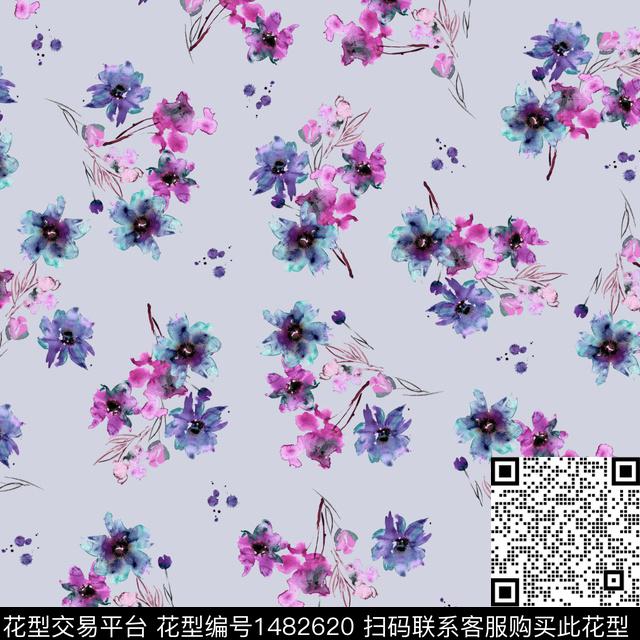 花卉满版散花小碎花数码印花华亿平台下载（图片编号: 1482620） - 瓦栏（Walan）