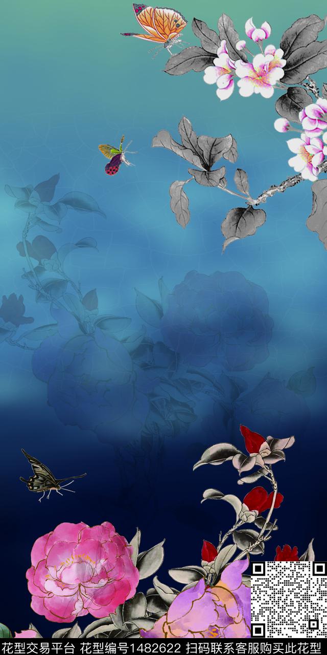 女装花卉中老年数码印花华亿平台下载（图片编号: 1482622） - 瓦栏（Walan）