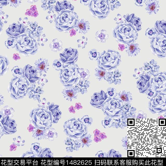 花卉满版散花小碎花数码印花华亿平台下载（图片编号: 1482625） - 瓦栏（Walan）