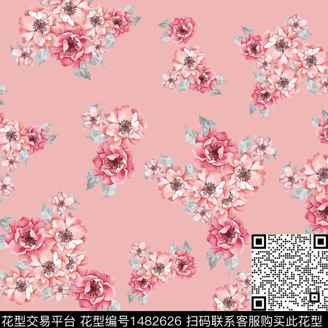 花卉满版散花小碎花数码印花华亿平台下载（图片编号: 1482626） - 瓦栏（Walan）