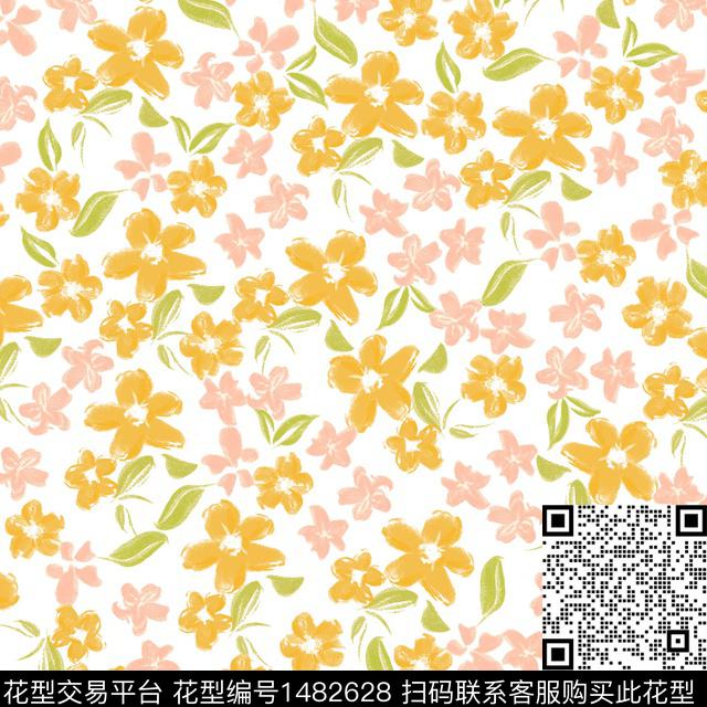 花卉满版散花小碎花数码印花华亿平台下载（图片编号: 1482628） - 瓦栏（Walan）