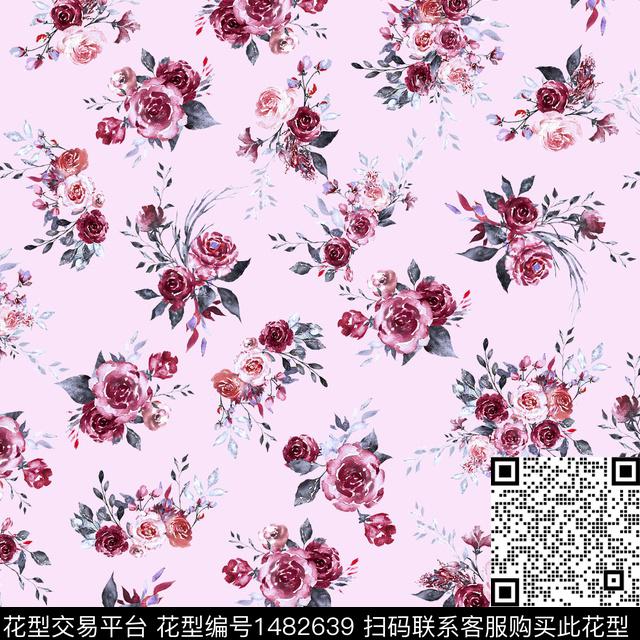 花卉满版散花小碎花数码印花华亿平台下载（图片编号: 1482639） - 瓦栏（Walan）