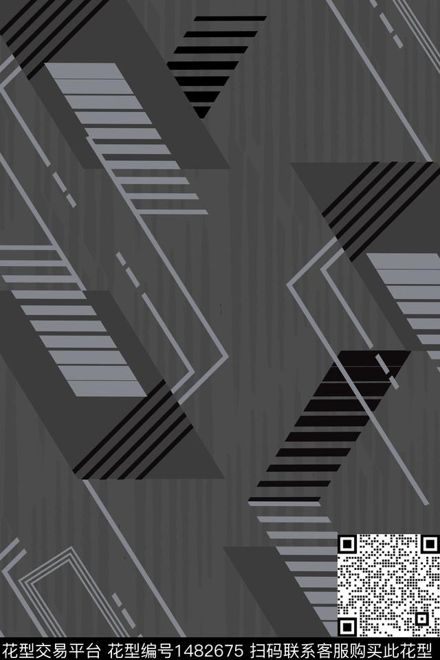 几何底纹男装数码印花华亿平台下载（图片编号: 1482675） - 瓦栏（Walan）