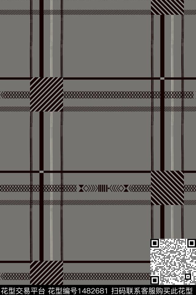 格子男装休闲传统印花华亿平台下载（图片编号: 1482681） - 瓦栏（Walan）