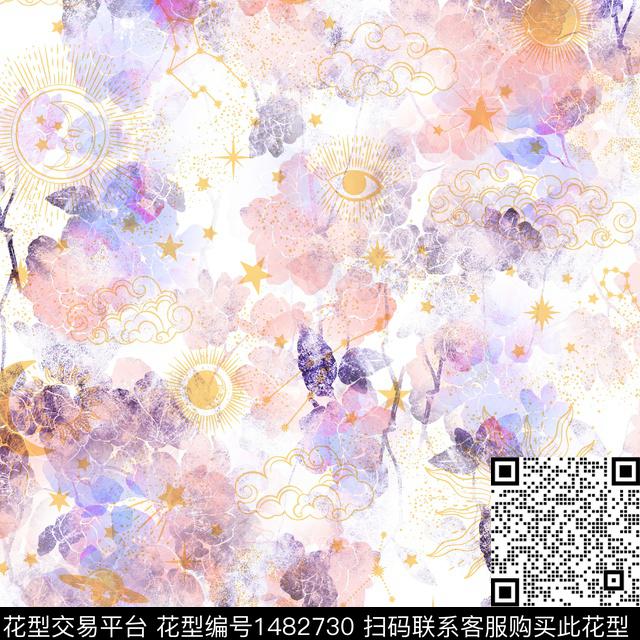 绿植树叶水彩肌理数码印花华亿平台下载（图片编号: 1482730） - 瓦栏（Walan）