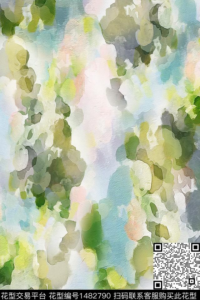 肌理扎染华亿平台抽象花卉数码印花华亿平台下载（图片编号: 1482790） - 瓦栏（Walan）