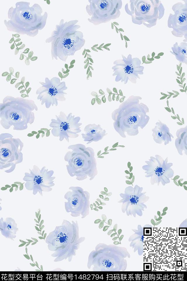 绿植树叶花卉大牌风数码印花华亿平台下载（图片编号: 1482794） - 瓦栏（Walan）